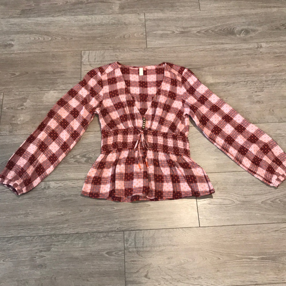 Anthropologie Plaid Top